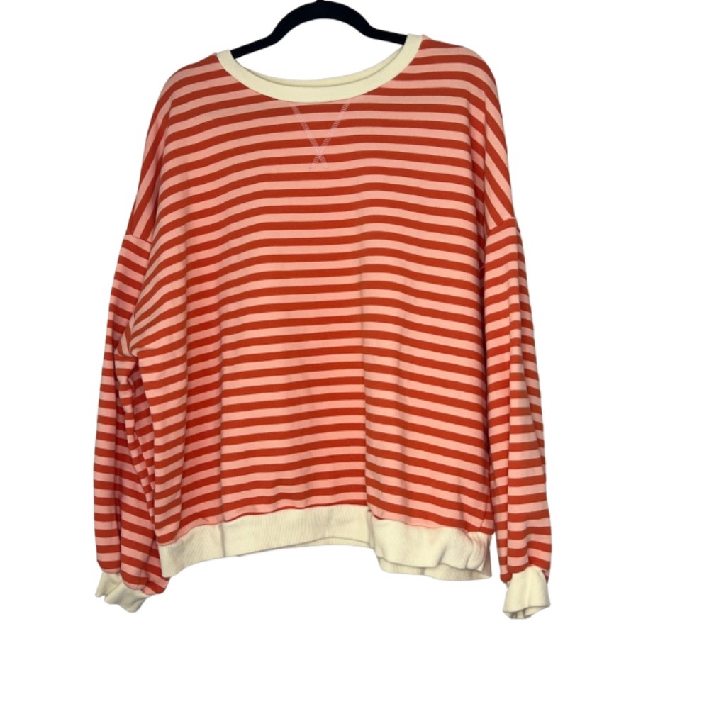 UEU Pink and Red Striped Sweater